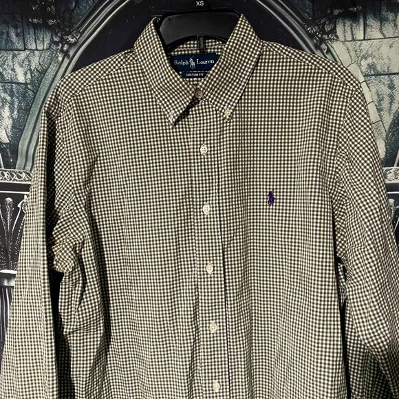 Polo Ralph Lauren Button-Down Shirt Mens L Brown Gingham Classic Preppy Business - Picture 2 of 7